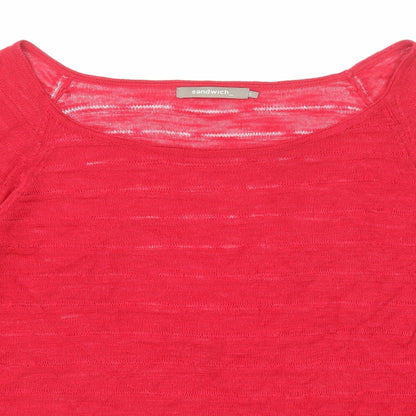 Womens UK Size L Sandwich Red Basic Blouse