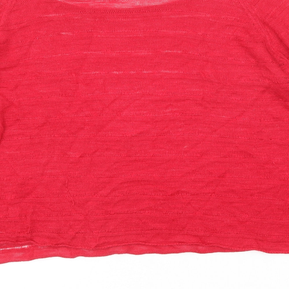 Womens UK Size L Sandwich Red Basic Blouse