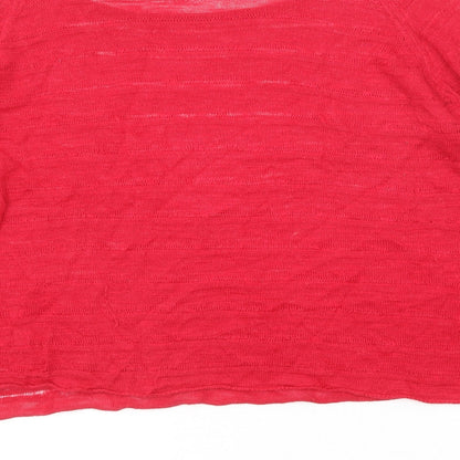 Womens UK Size L Sandwich Red Basic Blouse