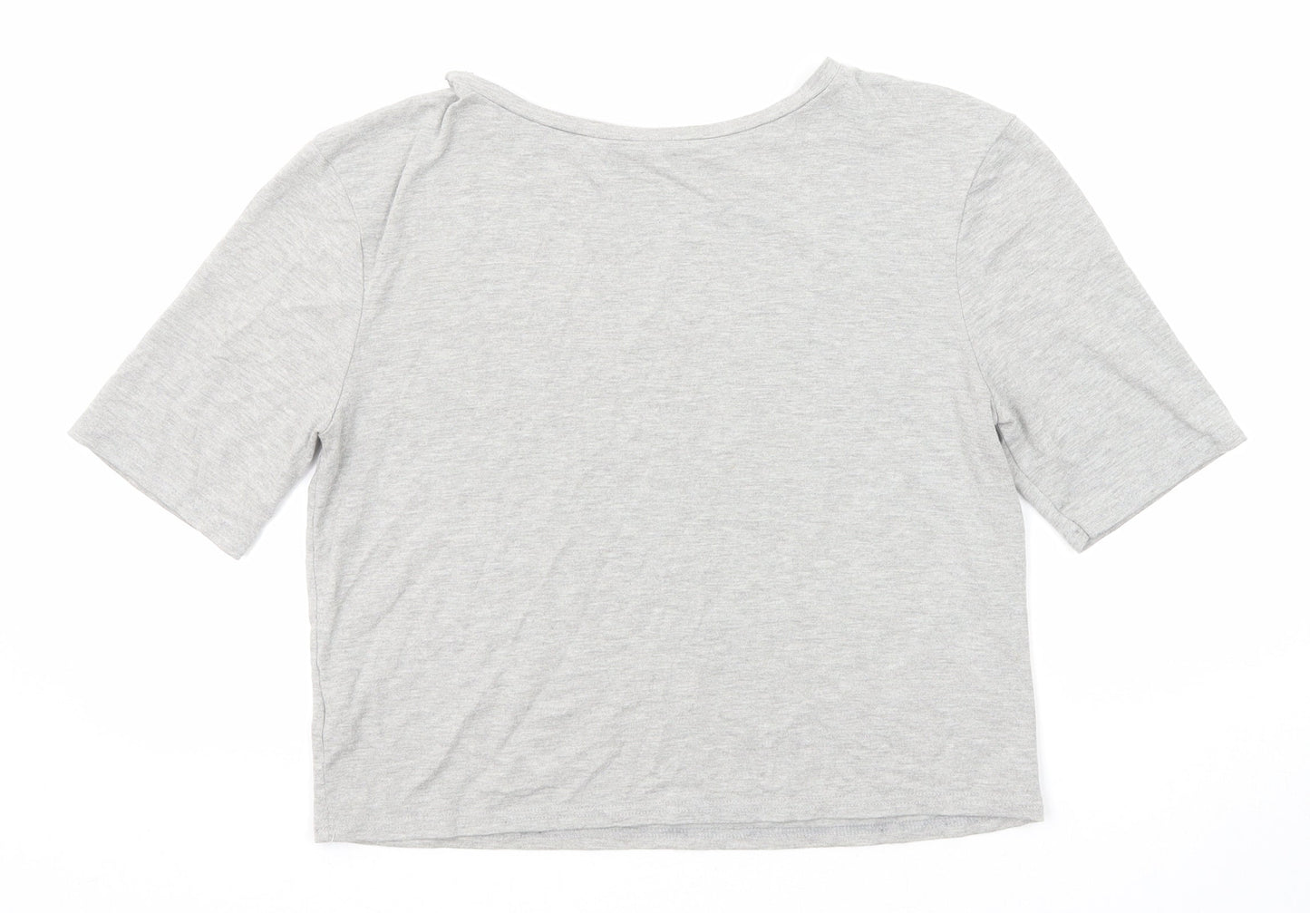 Womens UK Size 8 River Island Grey Basic T-Shirt