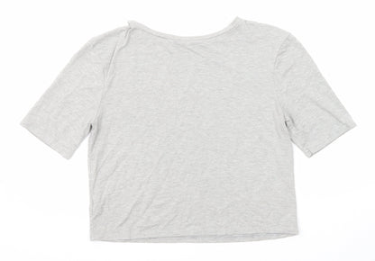 Womens UK Size 8 River Island Grey Basic T-Shirt