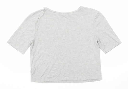 Womens UK Size 8 River Island Grey Basic T-Shirt