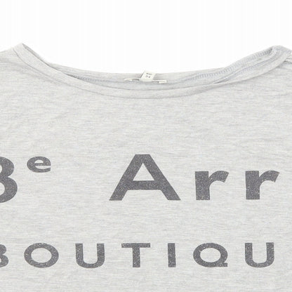 Womens UK Size 8 River Island Grey Basic T-Shirt