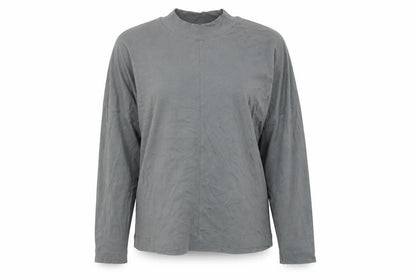 Mango Womens Grey Polyester Basic T-Shirt Size XS Mock Neck