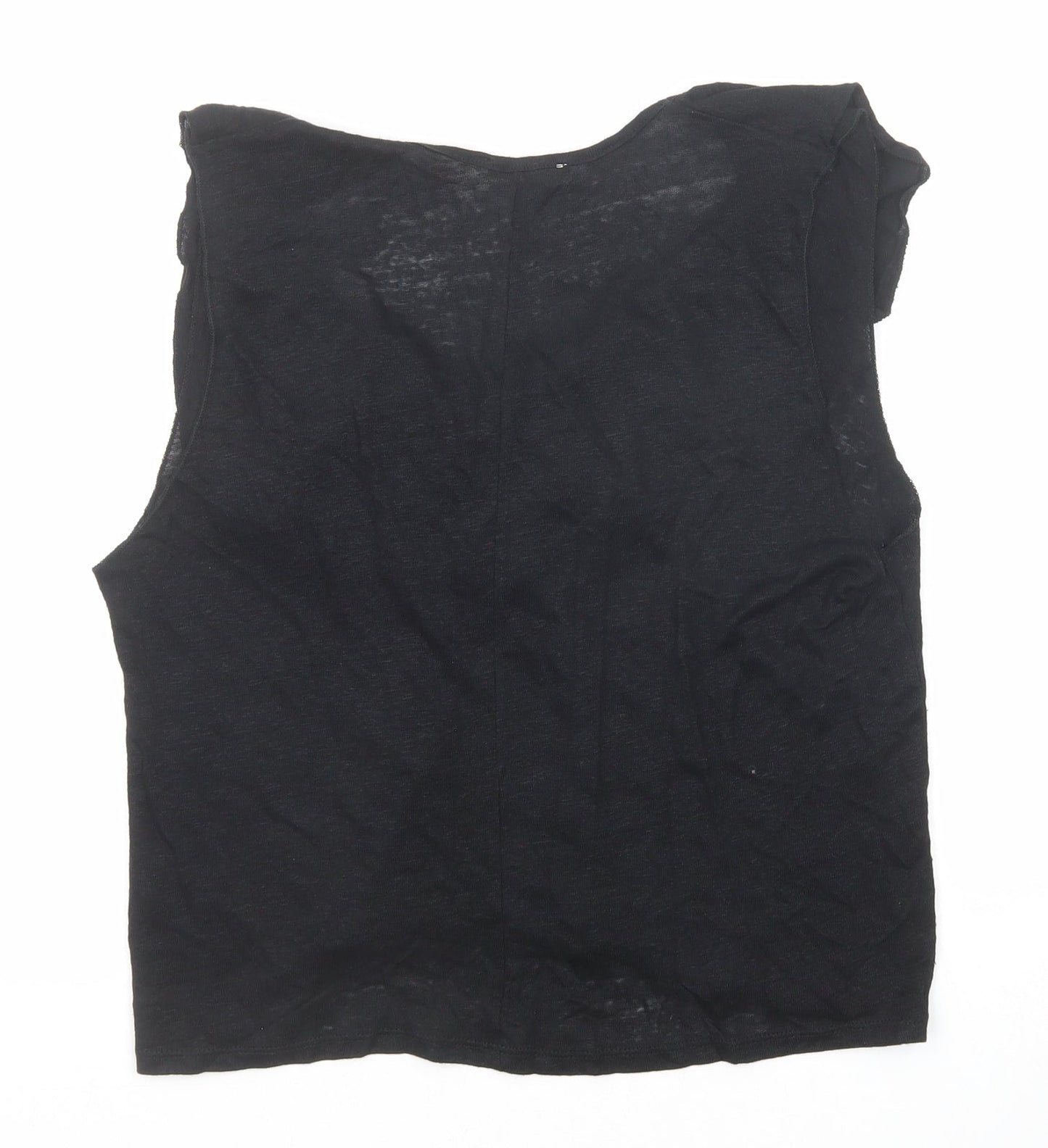 Womens UK Size M Zara Black Basic Blouse