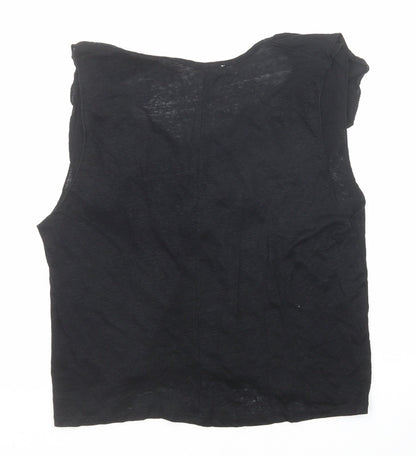 Womens UK Size M Zara Black Basic Blouse
