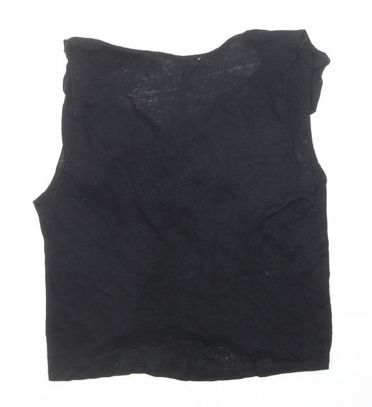 Womens UK Size M Zara Black Basic Blouse