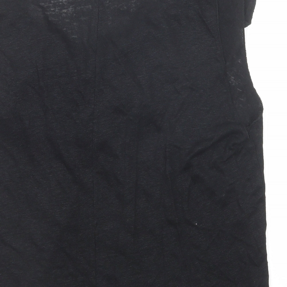 Womens UK Size M Zara Black Basic Blouse