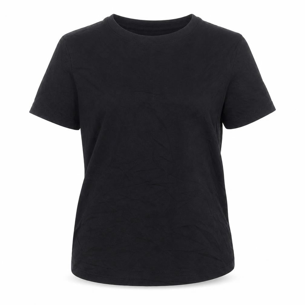 Womens UK Size S Mango Black Basic T-Shirt