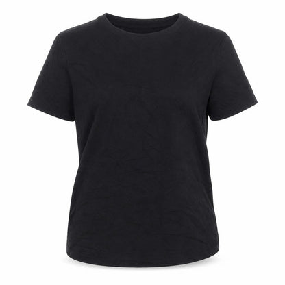 Womens UK Size S Mango Black Basic T-Shirt