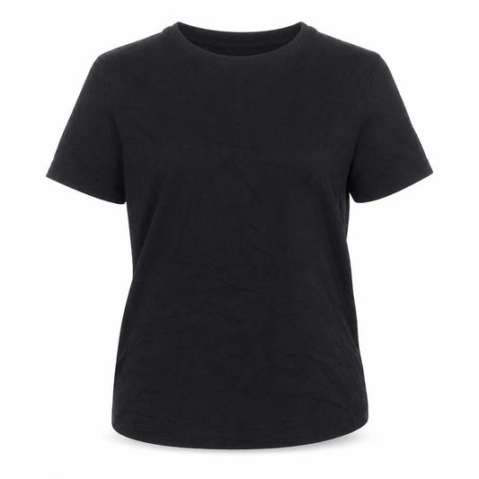 Womens UK Size S Mango Black Basic T-Shirt