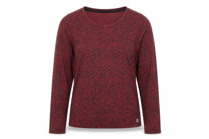 Goodmove Womens Red Animal Print Polyester Basic T-Shirt Size 8 Boat Neck Pullover - Leopard Print