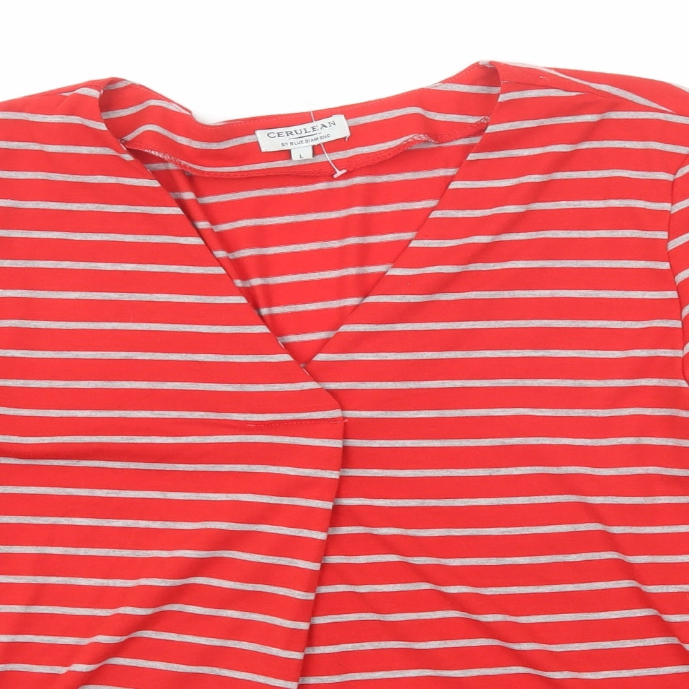 Womens UK Size L Cerulean Red Basic T-Shirt