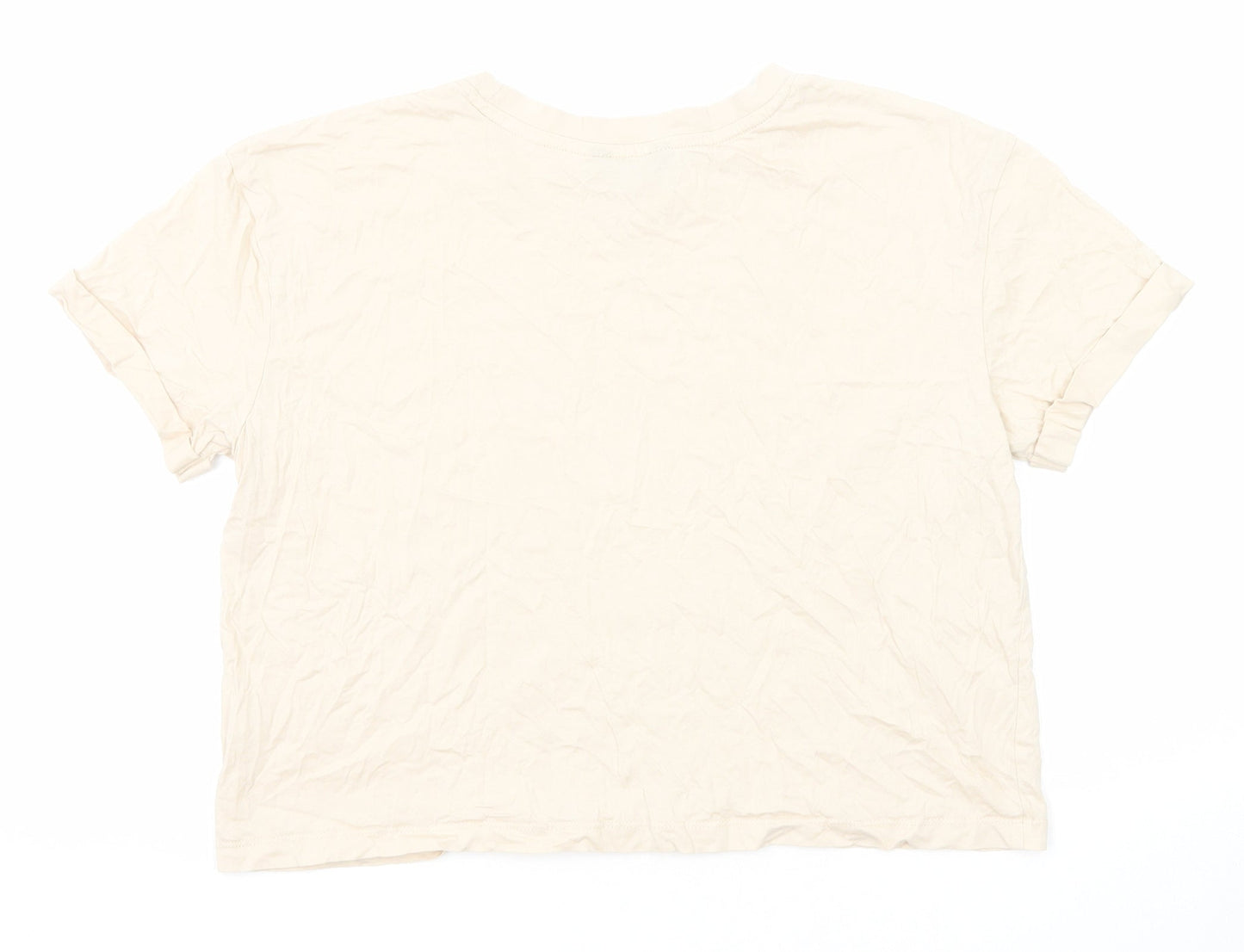 Womens UK Size 10 New Look Beige Basic T-Shirt