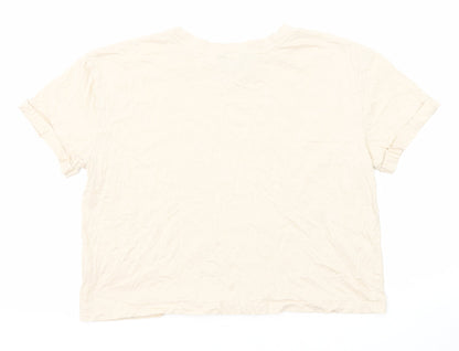 Womens UK Size 10 New Look Beige Basic T-Shirt