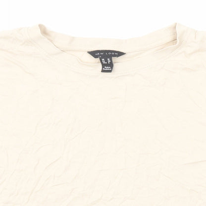 Womens UK Size 10 New Look Beige Basic T-Shirt