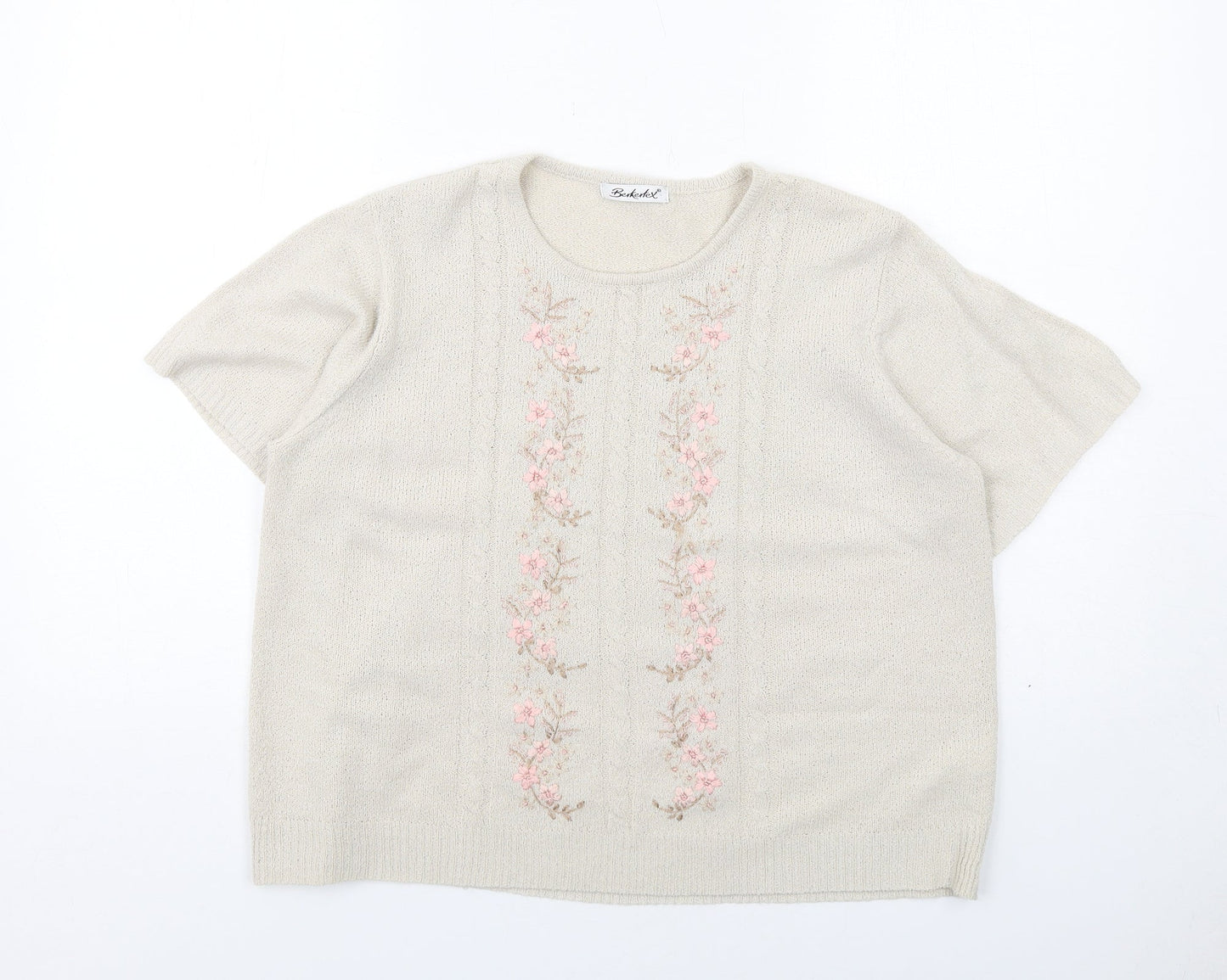 Womens UK Size 14 Berkertex Beige Pullover Jumper