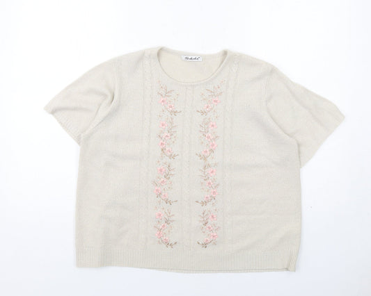 Womens UK Size 14 Berkertex Beige Pullover Jumper