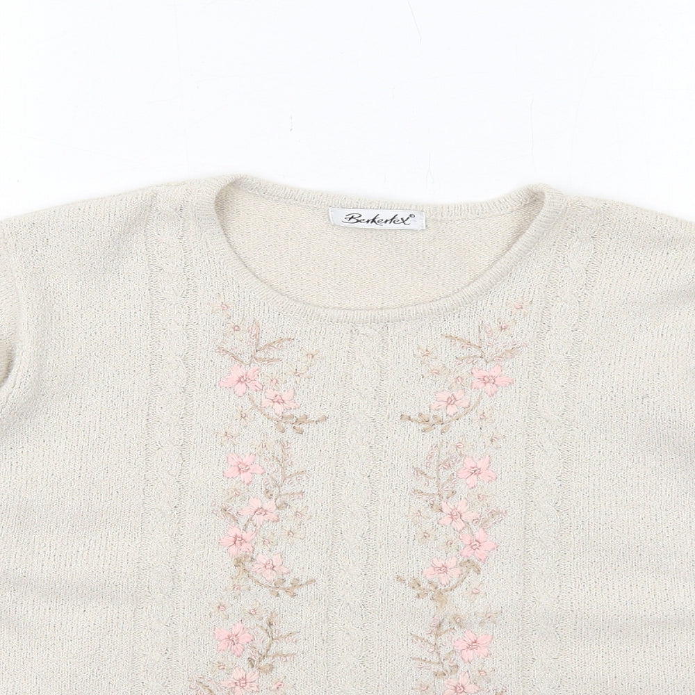 Womens UK Size 14 Berkertex Beige Pullover Jumper