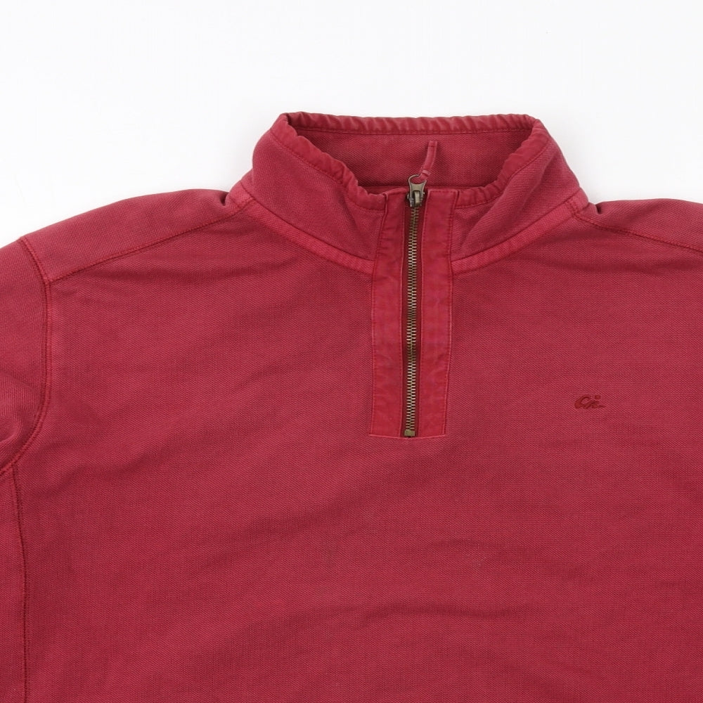 North Coast Mens Red Cotton Henley Sweatshirt Size L