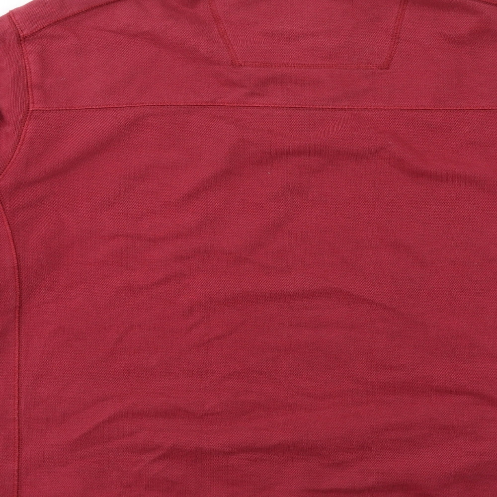 North Coast Mens Red Cotton Henley Sweatshirt Size L