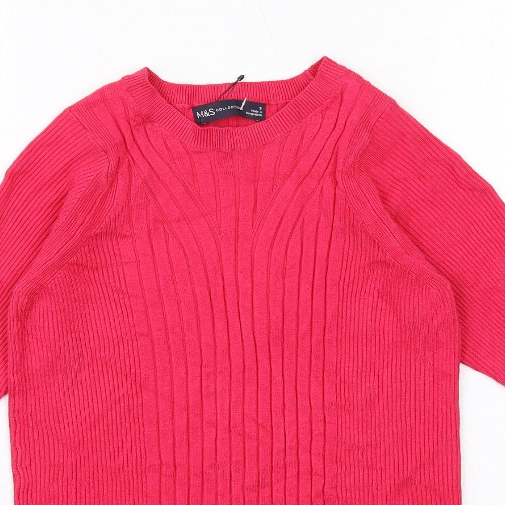 Womens UK Size S Marks and Spencer Pink Basic Blouse