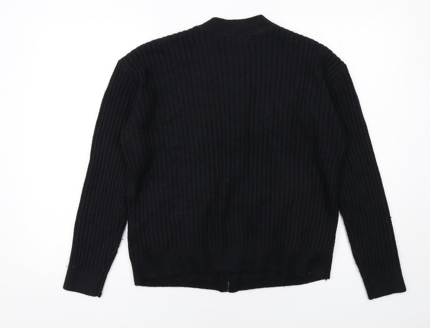Womens UK Size M Marks and Spencer Black Full Zip Jumper