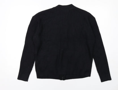 Womens UK Size M Marks and Spencer Black Full Zip Jumper