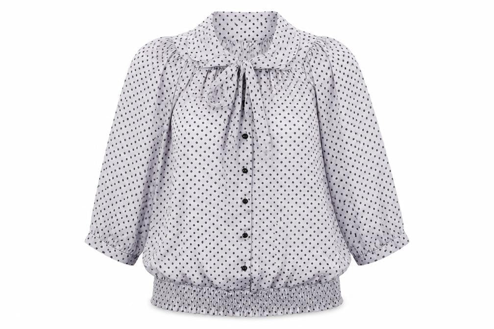 Womens UK Size 10 Amphora Grey Basic Button-Up