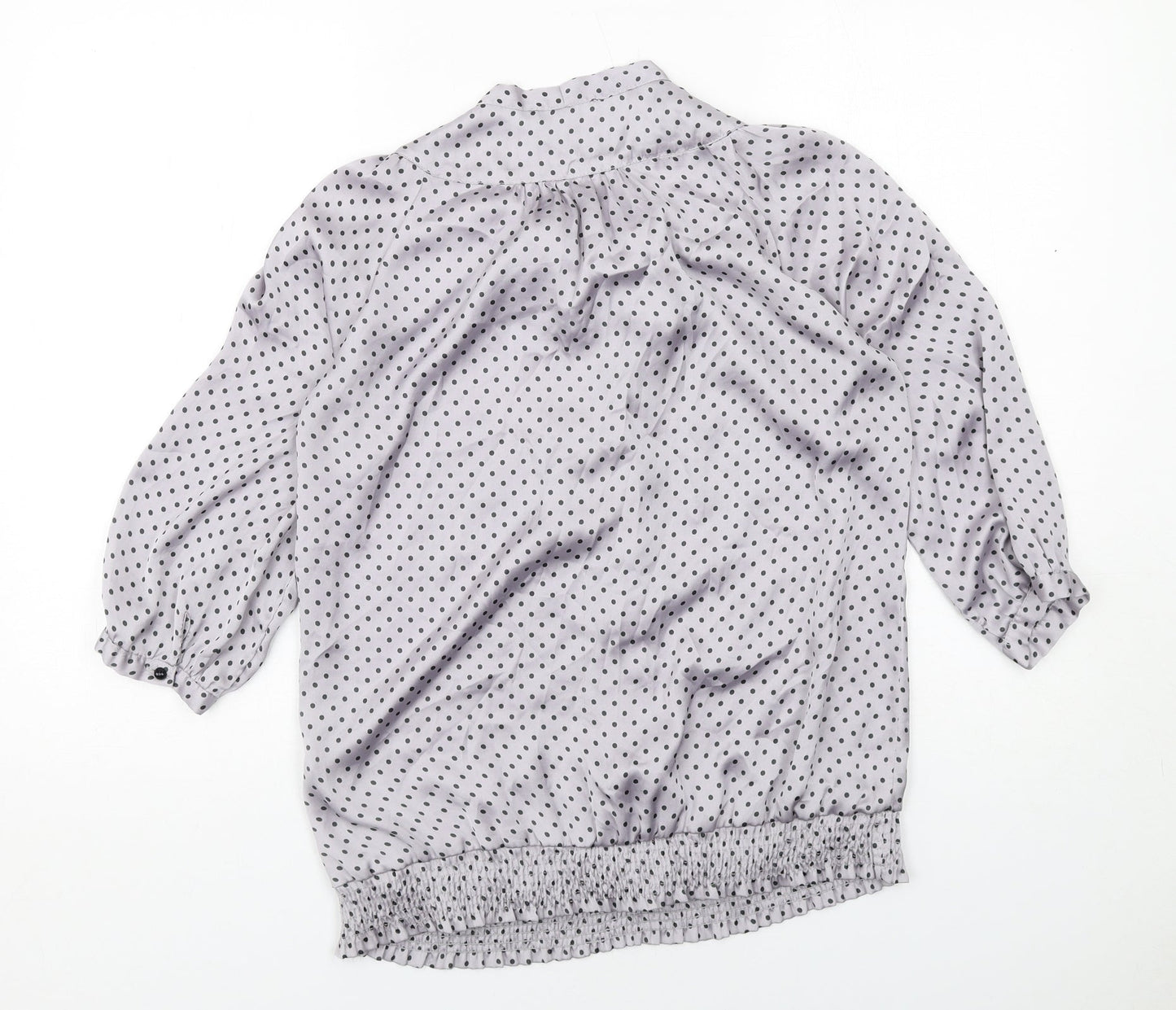 Womens UK Size 10 Amphora Grey Basic Button-Up