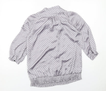Womens UK Size 10 Amphora Grey Basic Button-Up