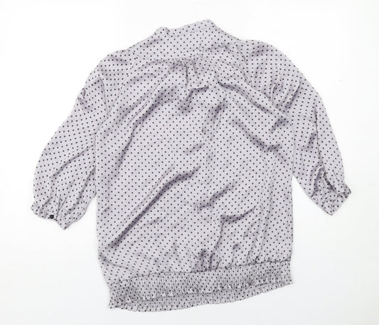 Womens UK Size 10 Amphora Grey Basic Button-Up