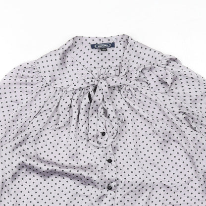 Womens UK Size 10 Amphora Grey Basic Button-Up