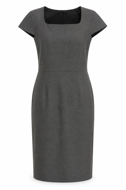The Collection Womens Black Geometric Polyester Shift Size 6 Square Neck Zip