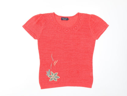 Womens UK Size M Saloos Pink Pullover Jumper