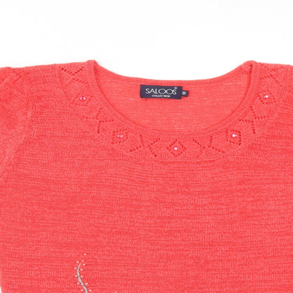 Womens UK Size M Saloos Pink Pullover Jumper