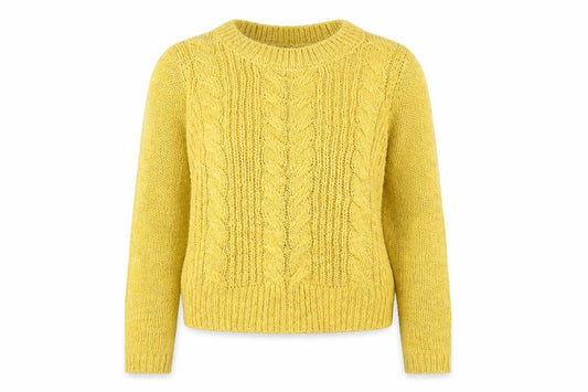 Forever 21 Womens Yellow Round Neck Acrylic Pullover Jumper Size S