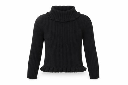 Rachel Zoe Girls Black Roll Neck Acrylic Pullover Jumper Size 7-8 Years Pullover