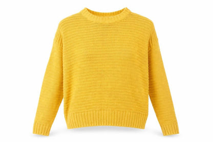 H&M Womens Yellow Round Neck Acrylic Pullover Jumper Size S