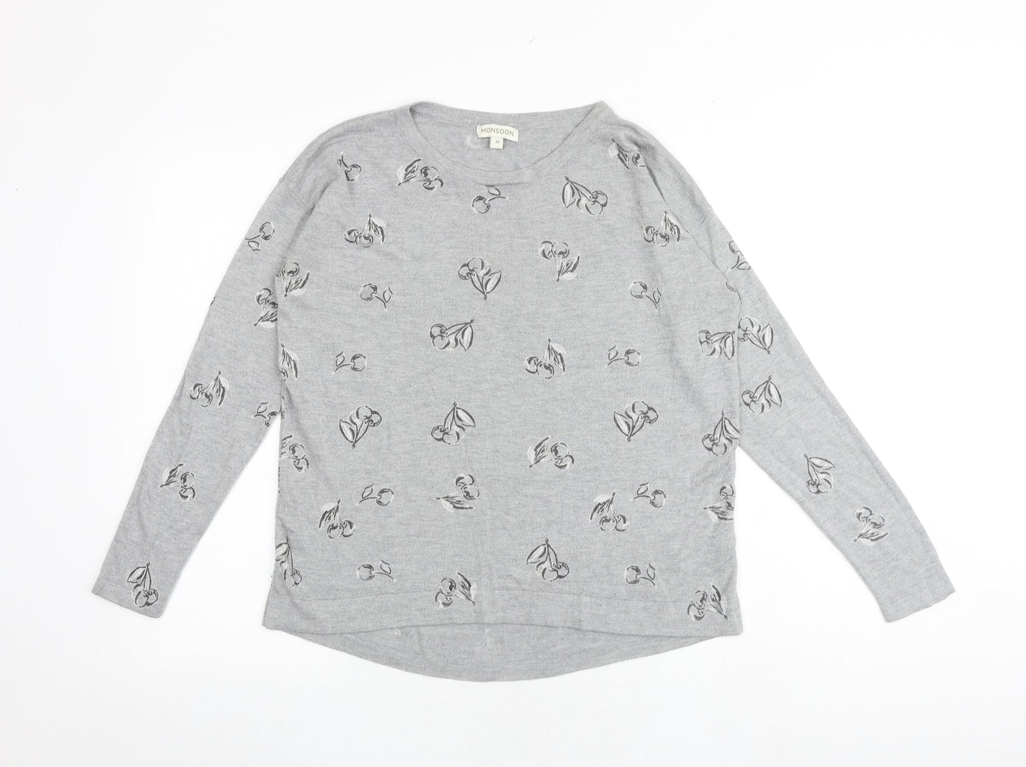 Womens UK Size M Monsoon Grey Pullover Jumper