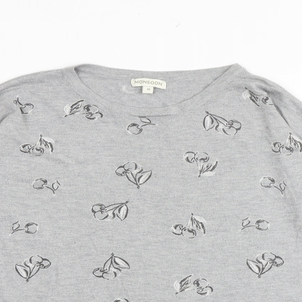 Womens UK Size M Monsoon Grey Pullover Jumper