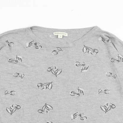Womens UK Size M Monsoon Grey Pullover Jumper