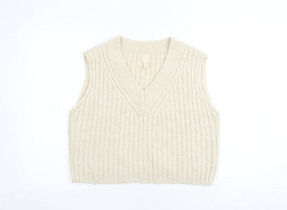 Womens UK Size S H&M Beige Vest Jumper