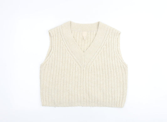 Womens UK Size S H&M Beige Vest Jumper