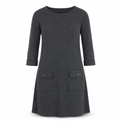 Marks and Spencer Womens Grey Polyamide A-Line Size 8 Round Neck Pullover
