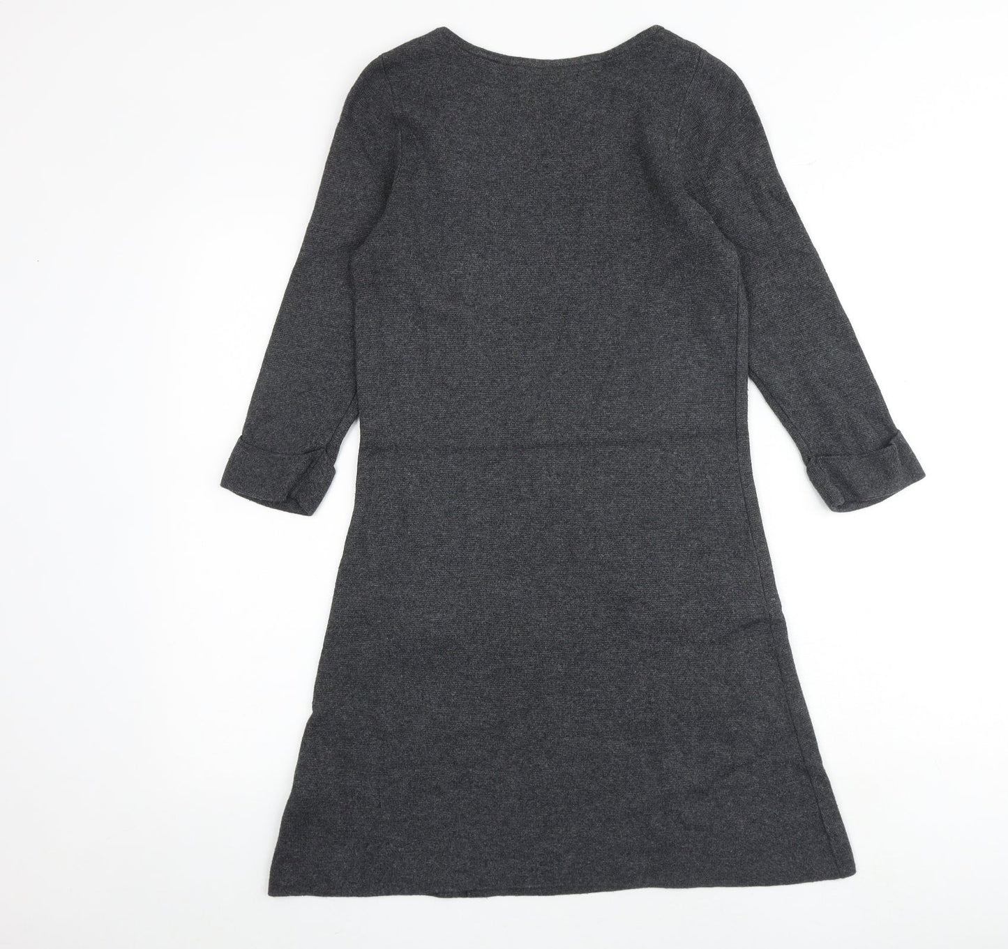 Marks and Spencer Womens Grey Polyamide A-Line Size 8 Round Neck Pullover