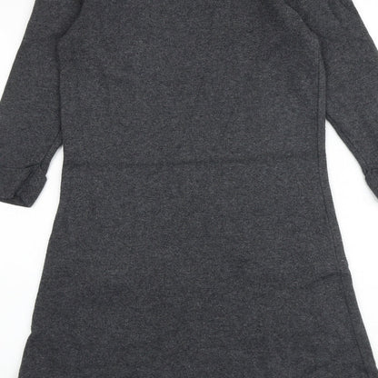 Marks and Spencer Womens Grey Polyamide A-Line Size 8 Round Neck Pullover