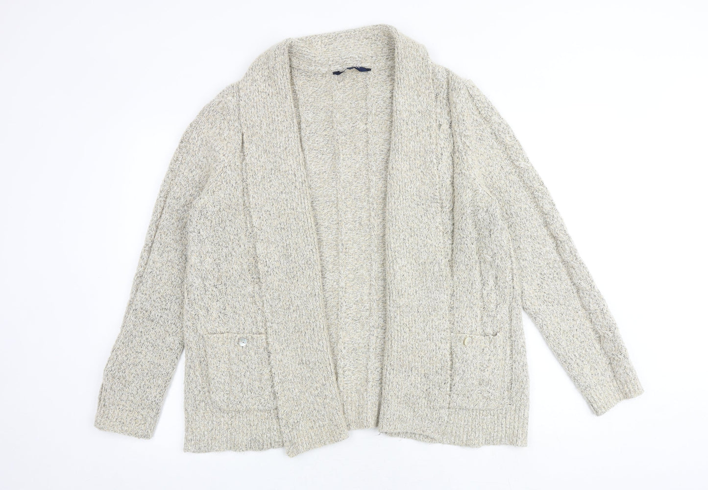Womens UK Size 14 Maine Beige Cardigan Jumper