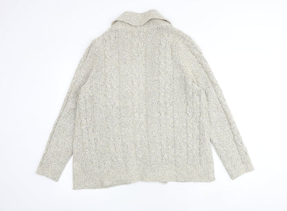 Womens UK Size 14 Maine Beige Cardigan Jumper