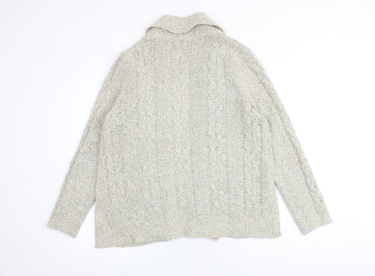 Womens UK Size 14 Maine Beige Cardigan Jumper